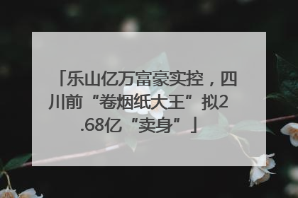 乐山亿万富豪实控，四川前“卷烟纸大王”拟2.68亿“卖身”